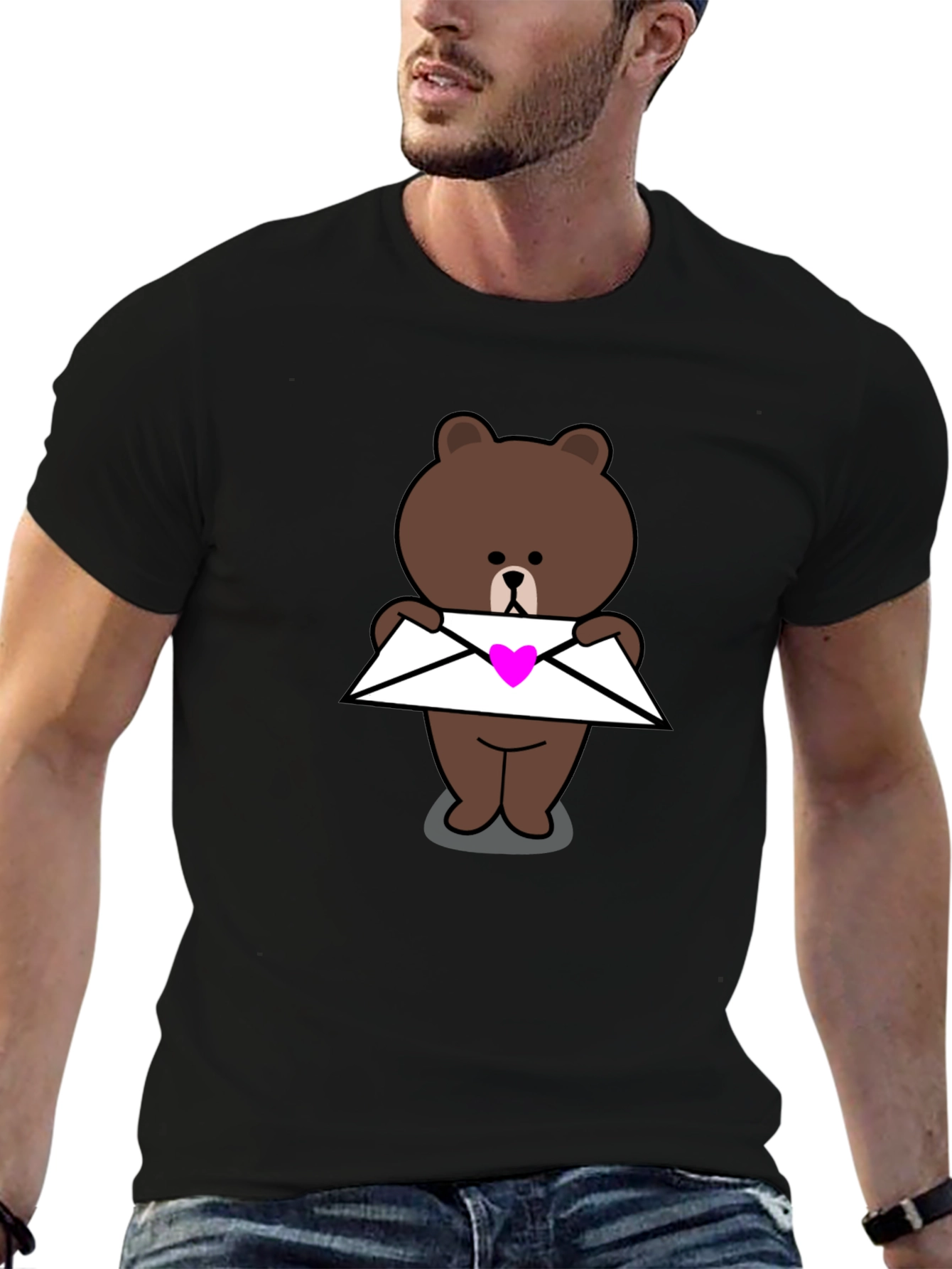 Cute Bear with Heart Envelope T-Shirt