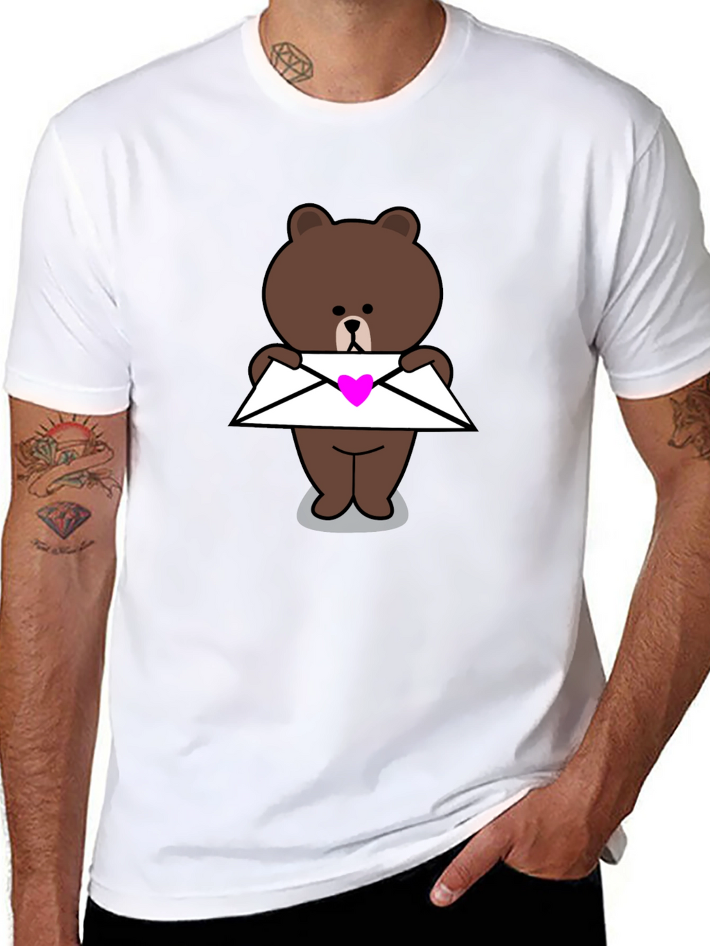 Cute Bear with Heart Envelope T-Shirt