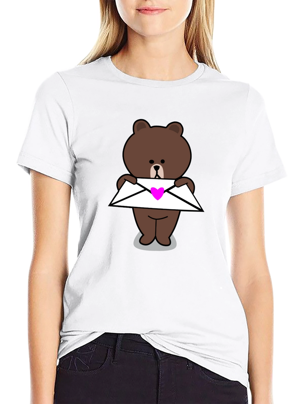 Cute Bear with Heart Envelope T-Shirt