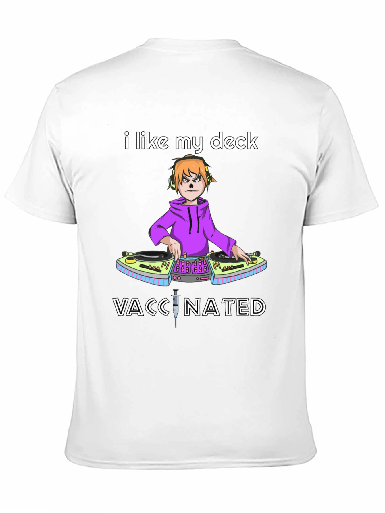 I Like My Deck Vaccinated Black T-Shirt