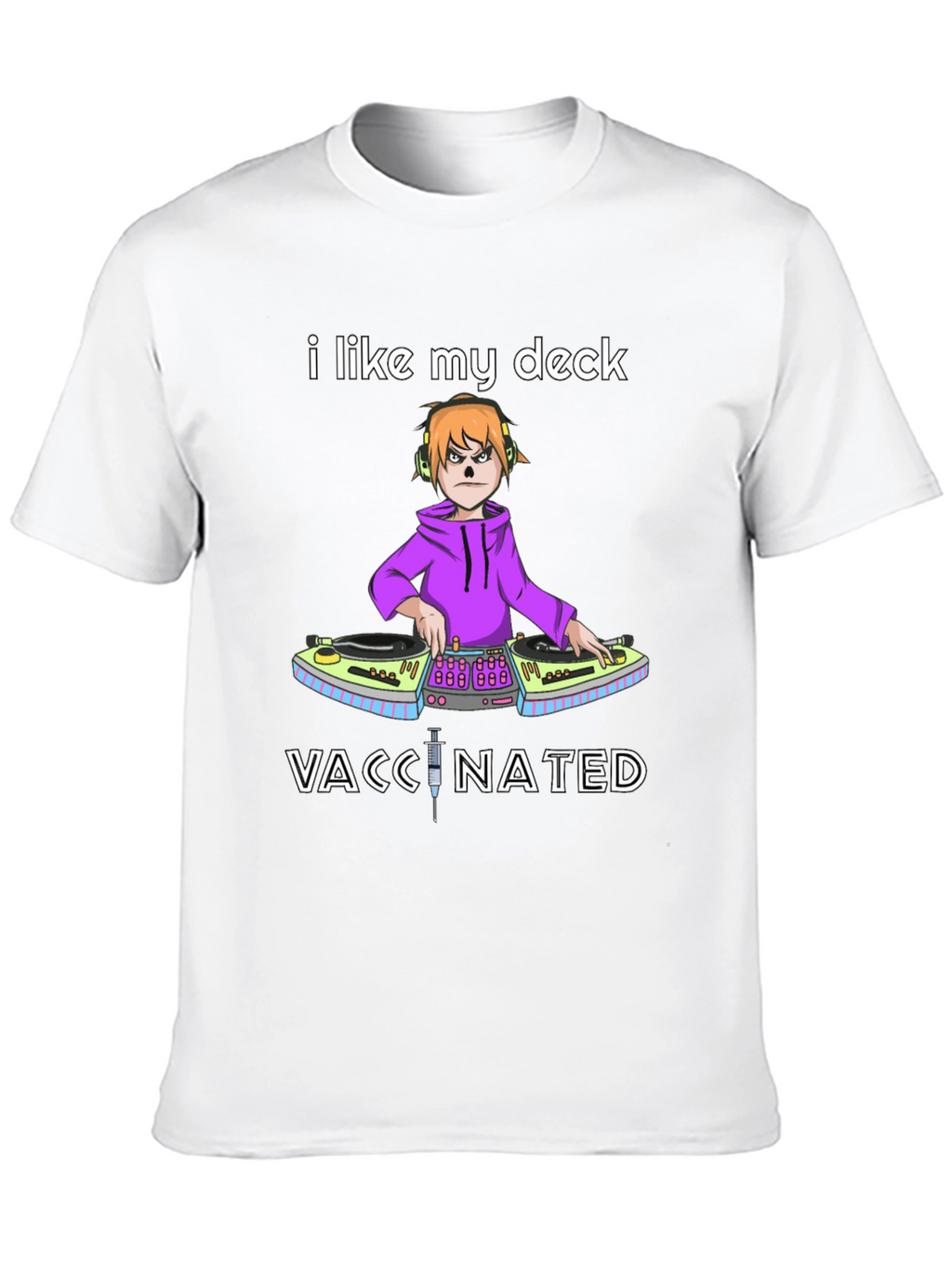 I Like My Deck Vaccinated Black T-Shirt