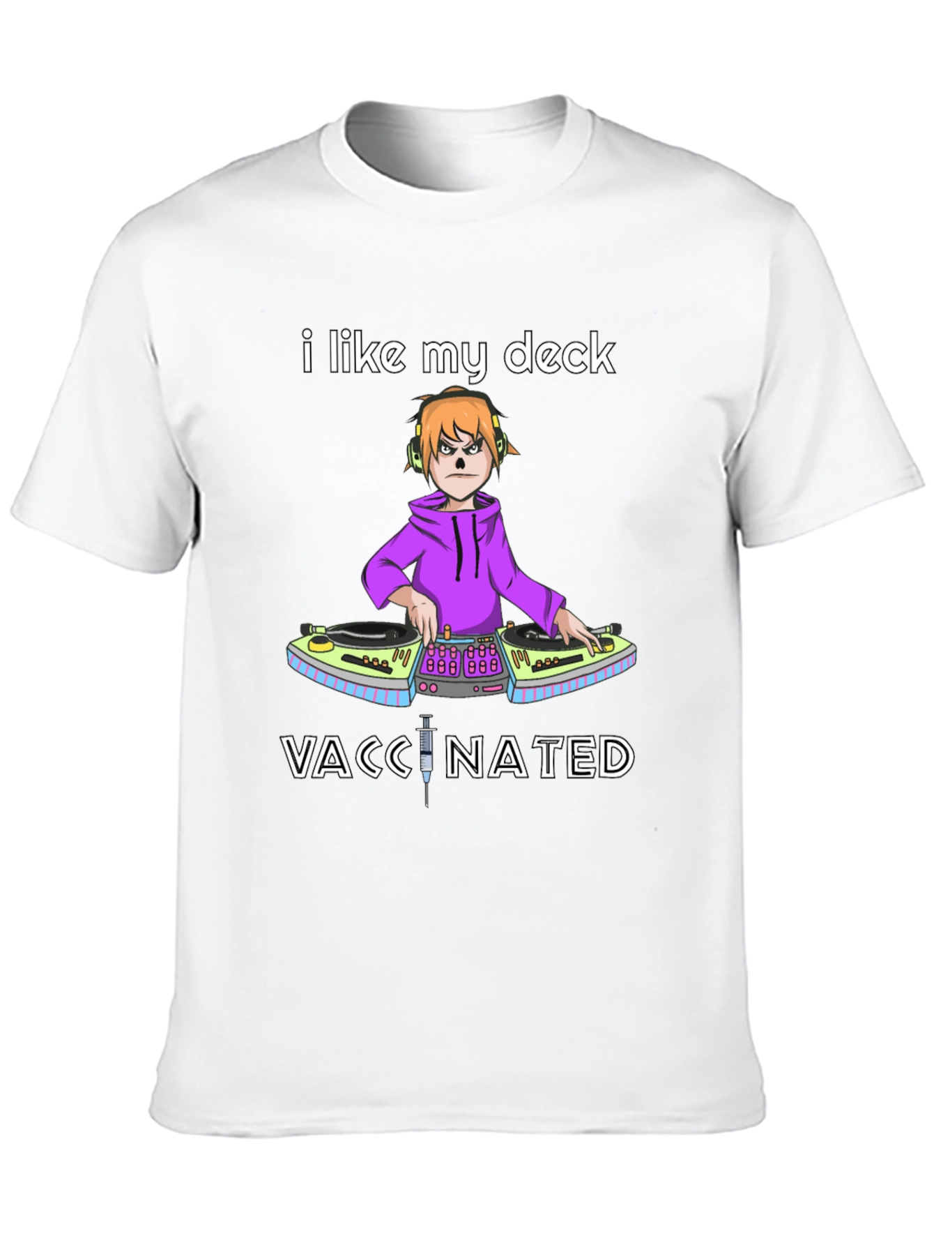 I Like My Deck Vaccinated Black T-Shirt