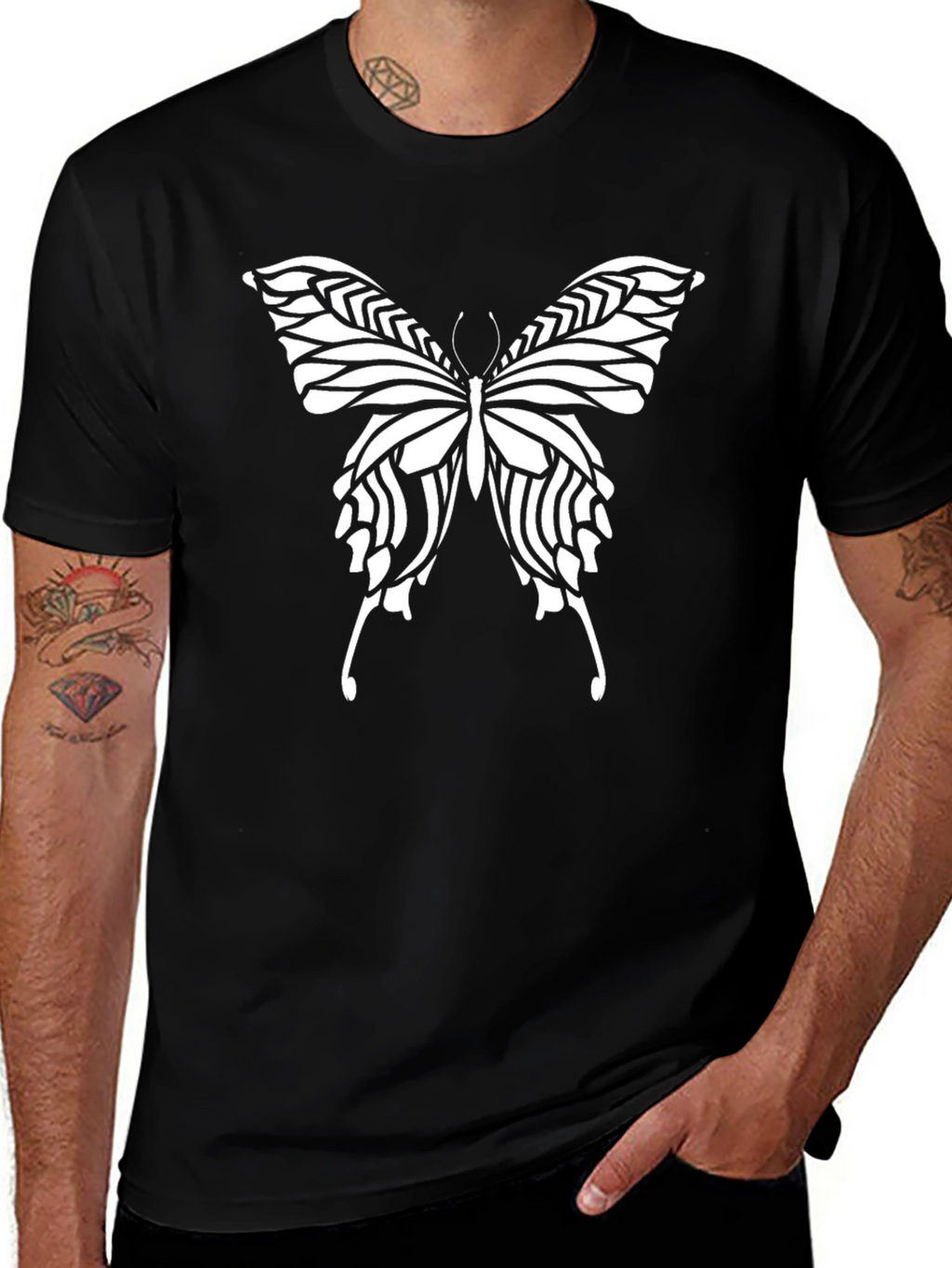 Butterfly Graphic Black T-Shirt
