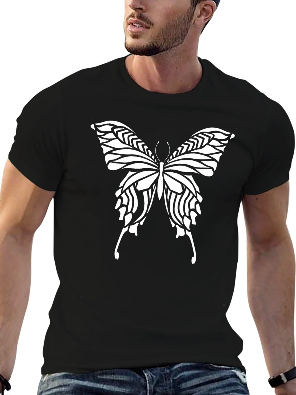 Butterfly Graphic Black T-Shirt