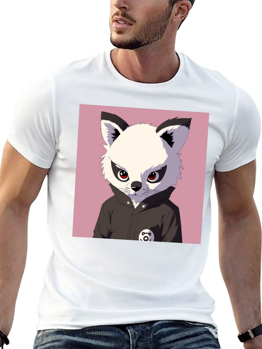 Cool Cartoon Fox T-Shirt - Black