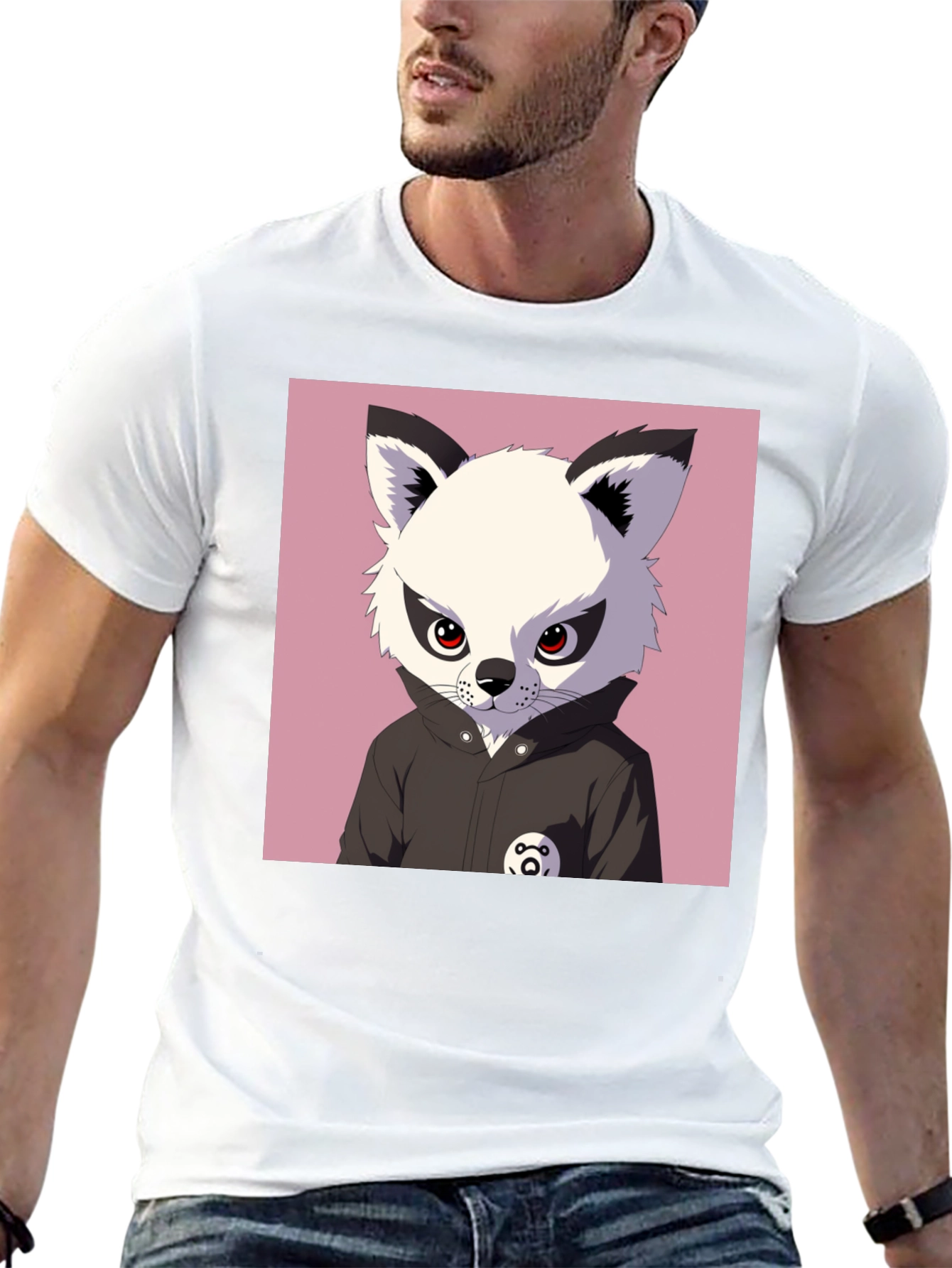 Cool Cartoon Fox T-Shirt - Black
