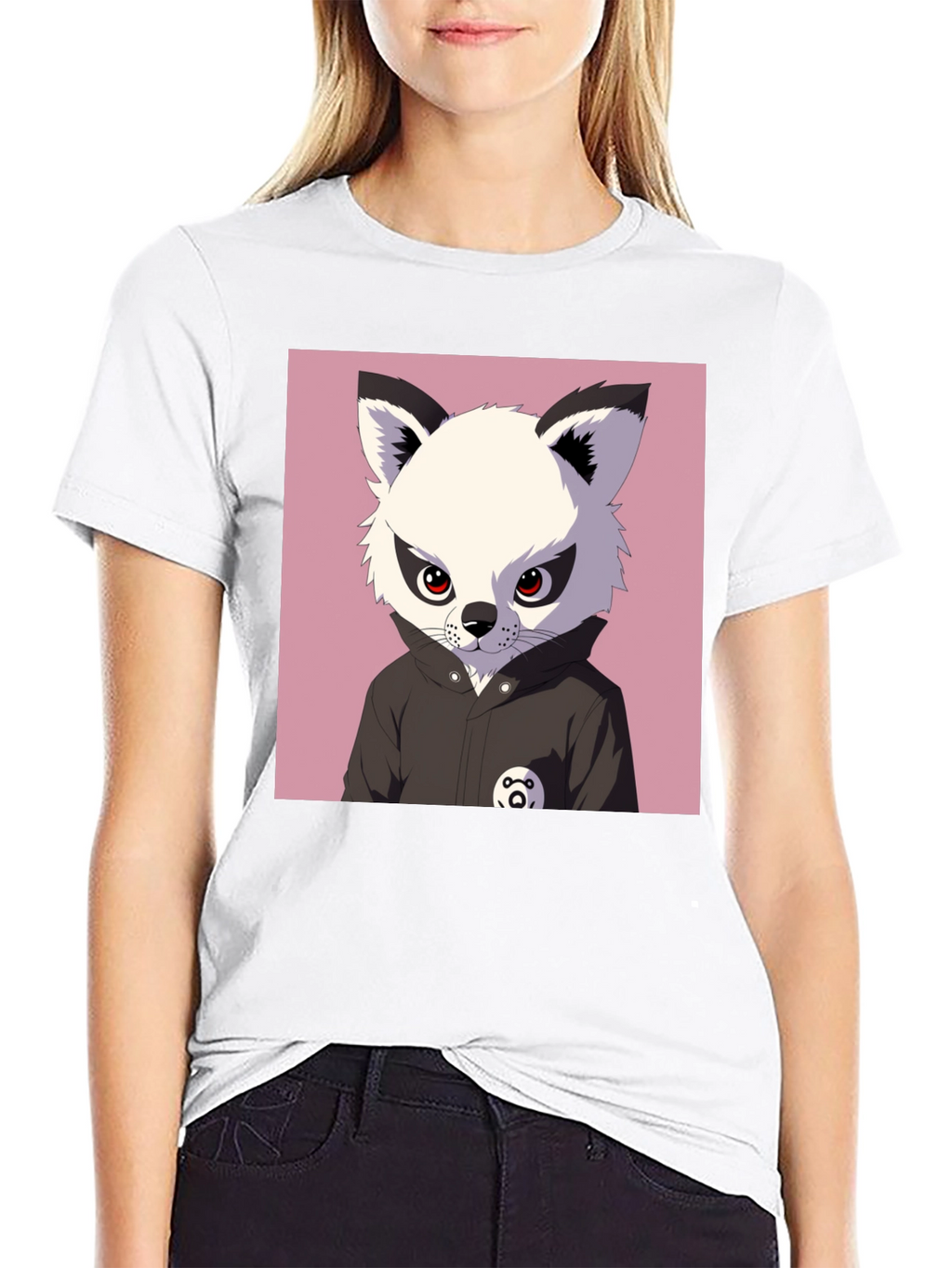 Cool Cartoon Fox T-Shirt - Black