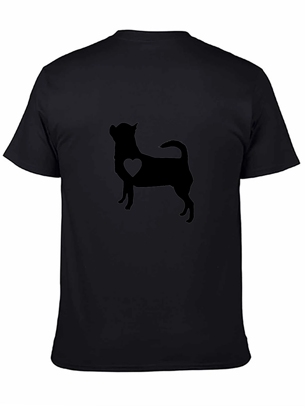 Chihuahua Heart Silhouette Mens Black T-Shirt
