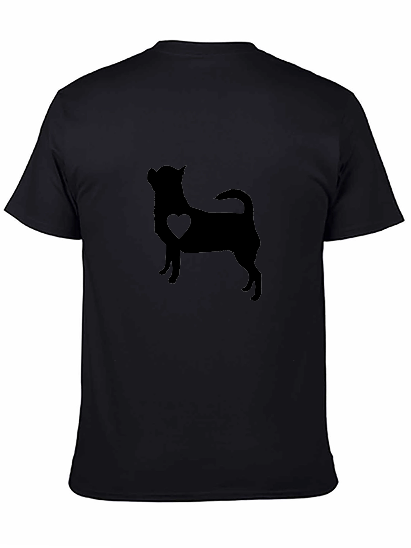Chihuahua Heart Silhouette Mens Black T-Shirt