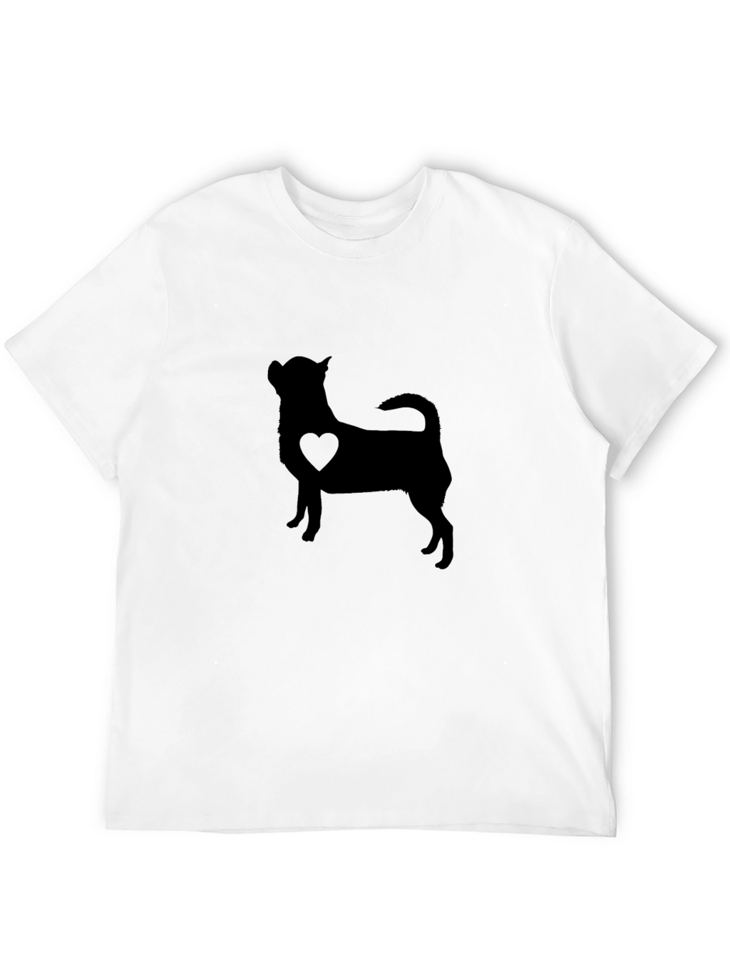 Chihuahua Heart Silhouette Mens Black T-Shirt