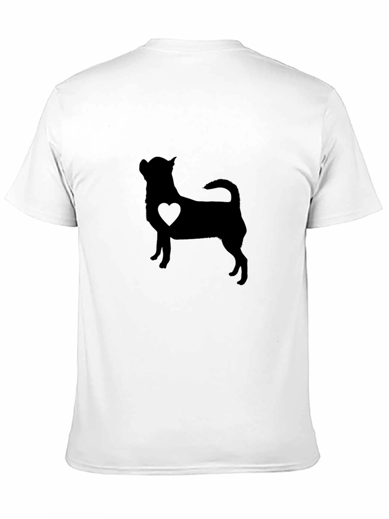 Chihuahua Heart Silhouette Mens Black T-Shirt