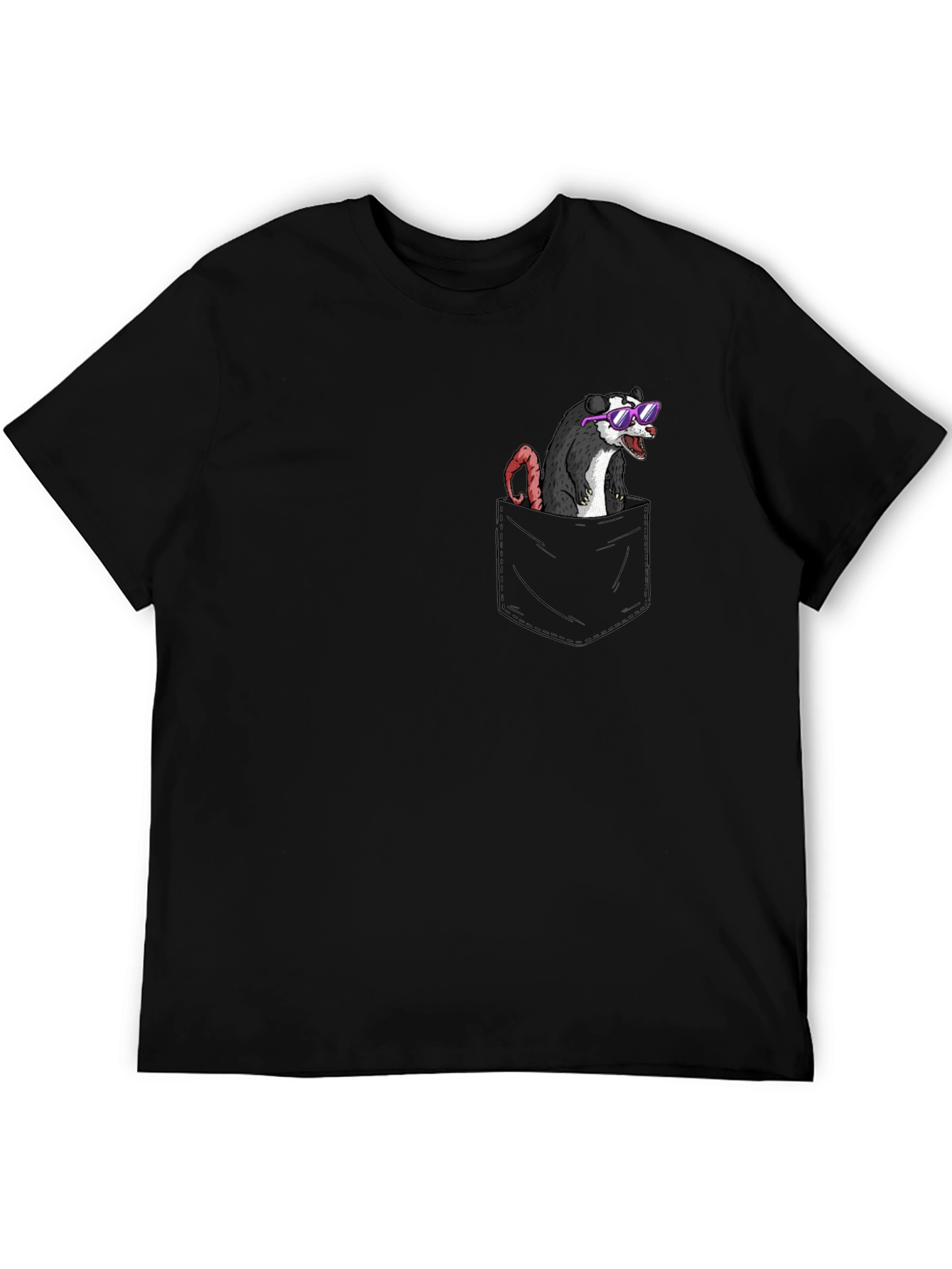 Cool Opossum Pocket T-Shirt - Funny Animal Graphic Tee