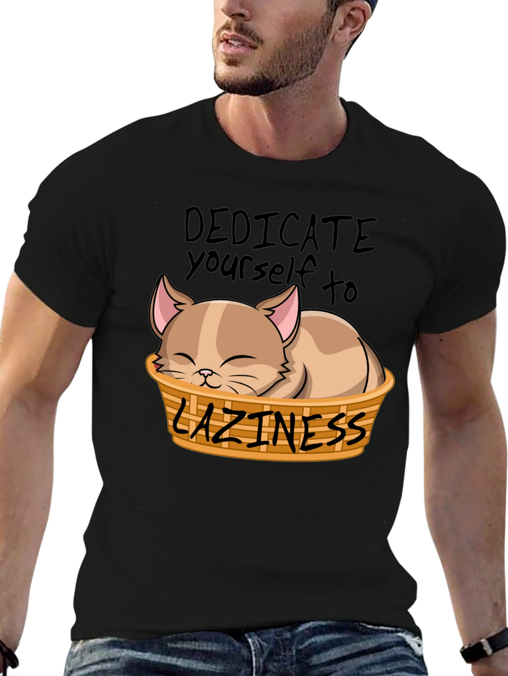 Dedicate Yourself to Laziness Cat T-Shirt
