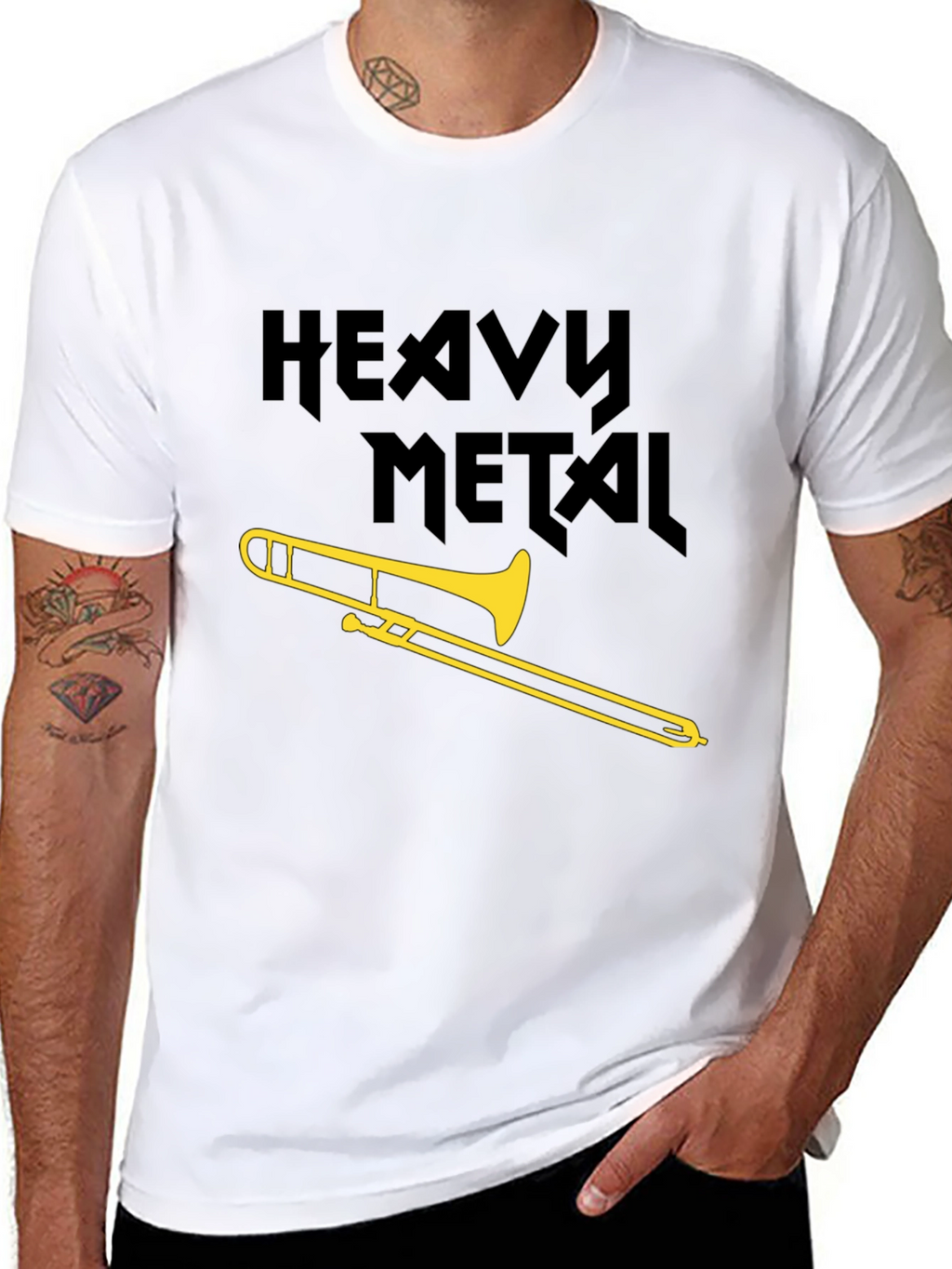 Heavy Metal Trombone Black Graphic Tee