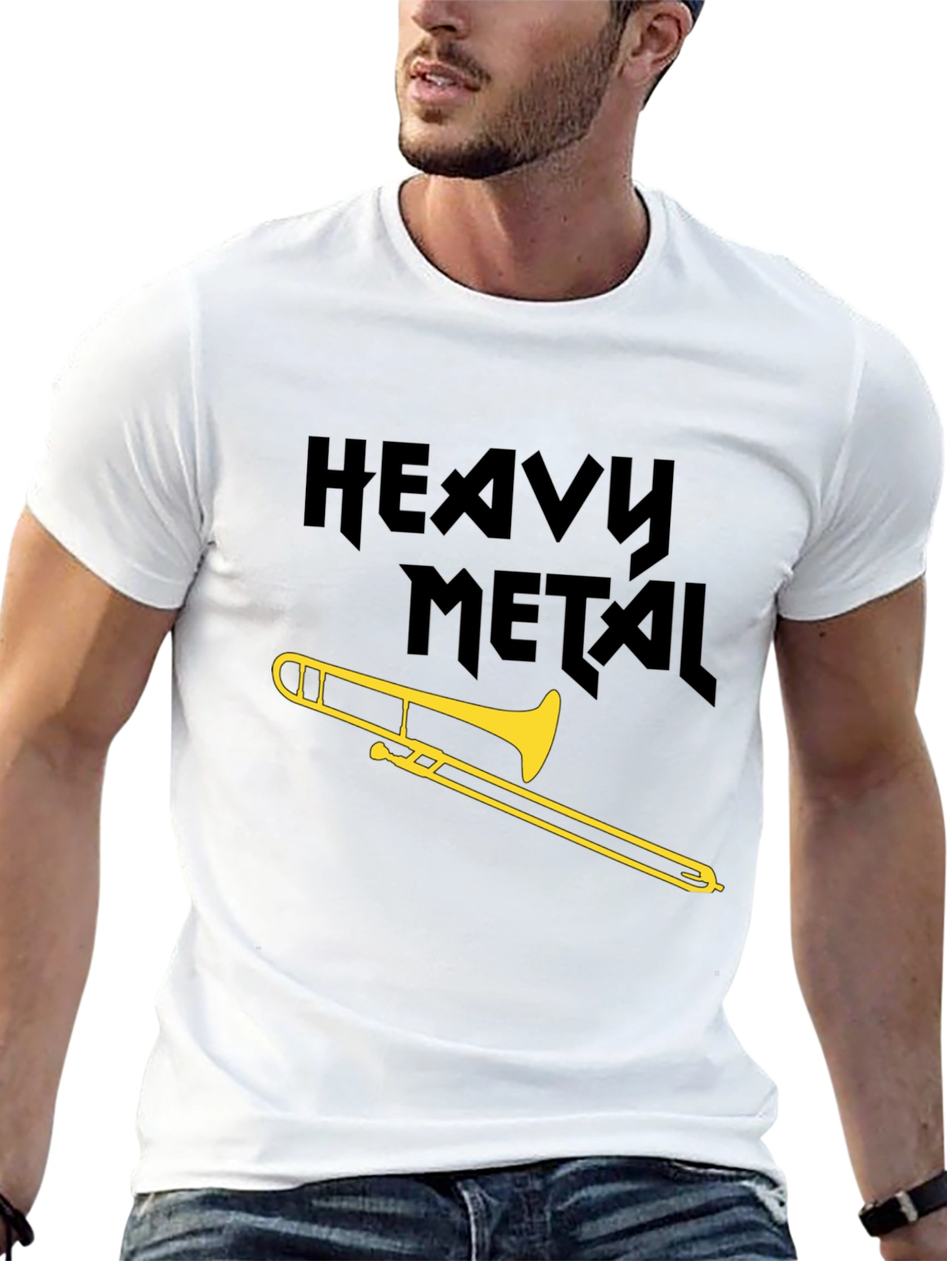 Heavy Metal Trombone Black Graphic Tee