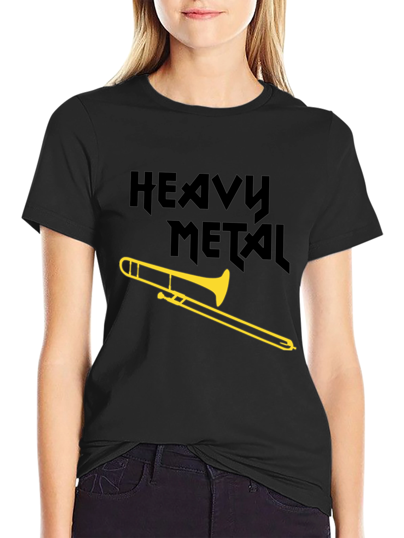 Heavy Metal Trombone Black Graphic Tee
