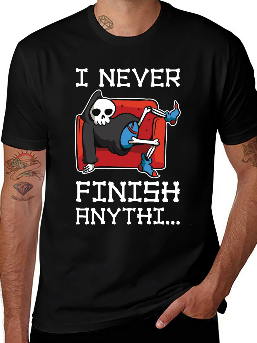 I Never Finish Anything Grim Reaper T-Shirt