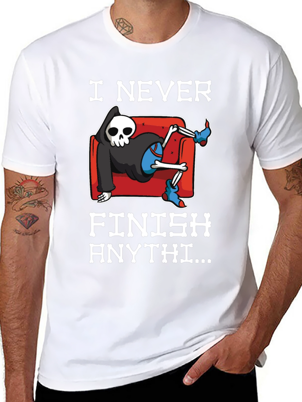 I Never Finish Anything Grim Reaper T-Shirt