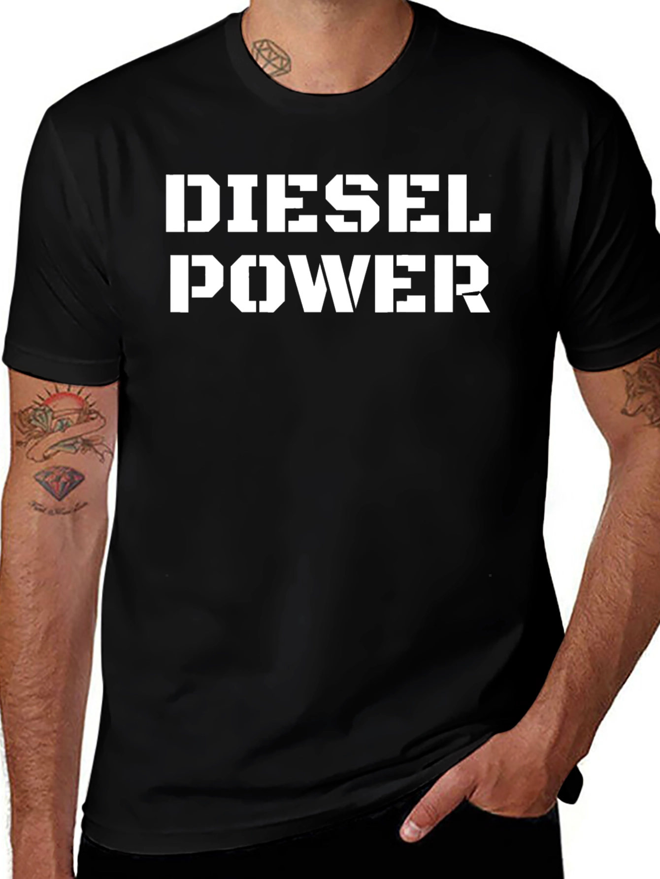 Diesel Power Black Graphic Tee - Bold Statement Shirt