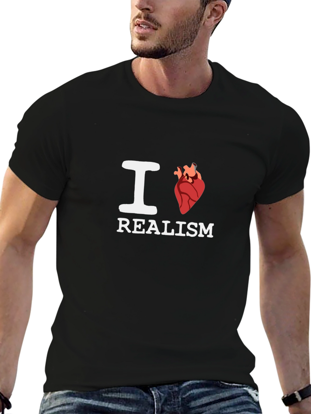 I Heart Realism Black T-Shirt