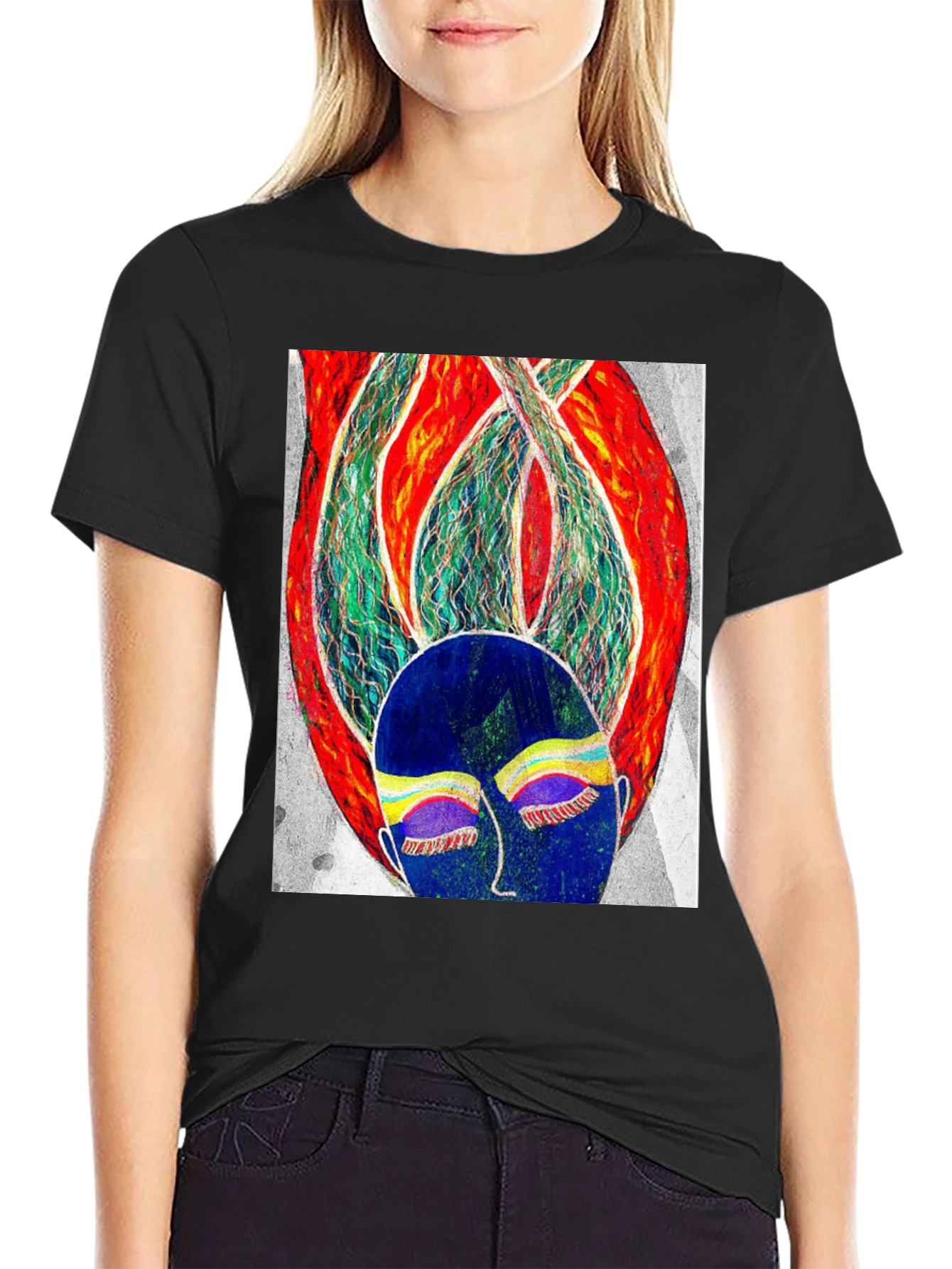 Abstract Art Graphic Tee - Unisex Black T-Shirt