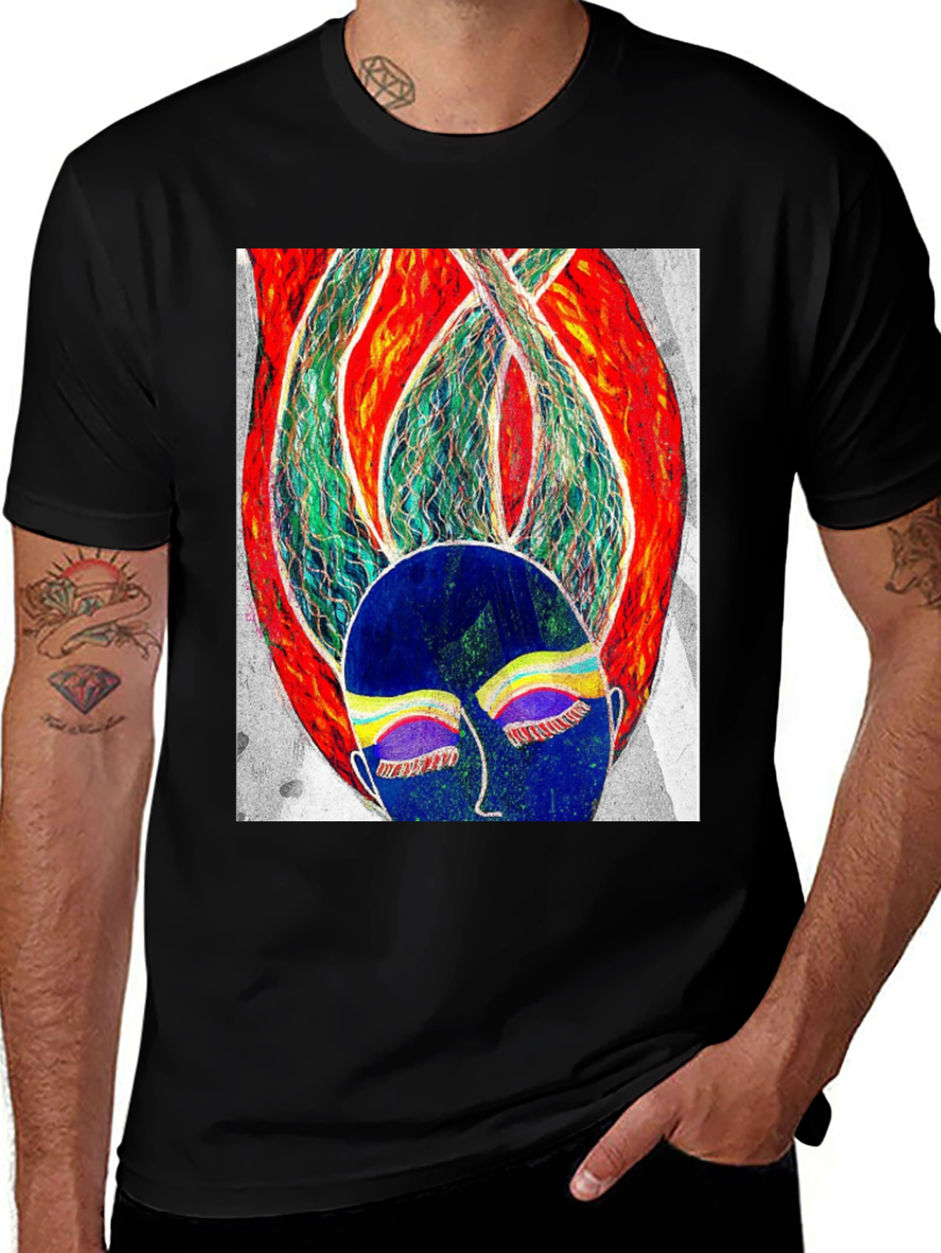 Abstract Art Graphic Tee - Unisex Black T-Shirt