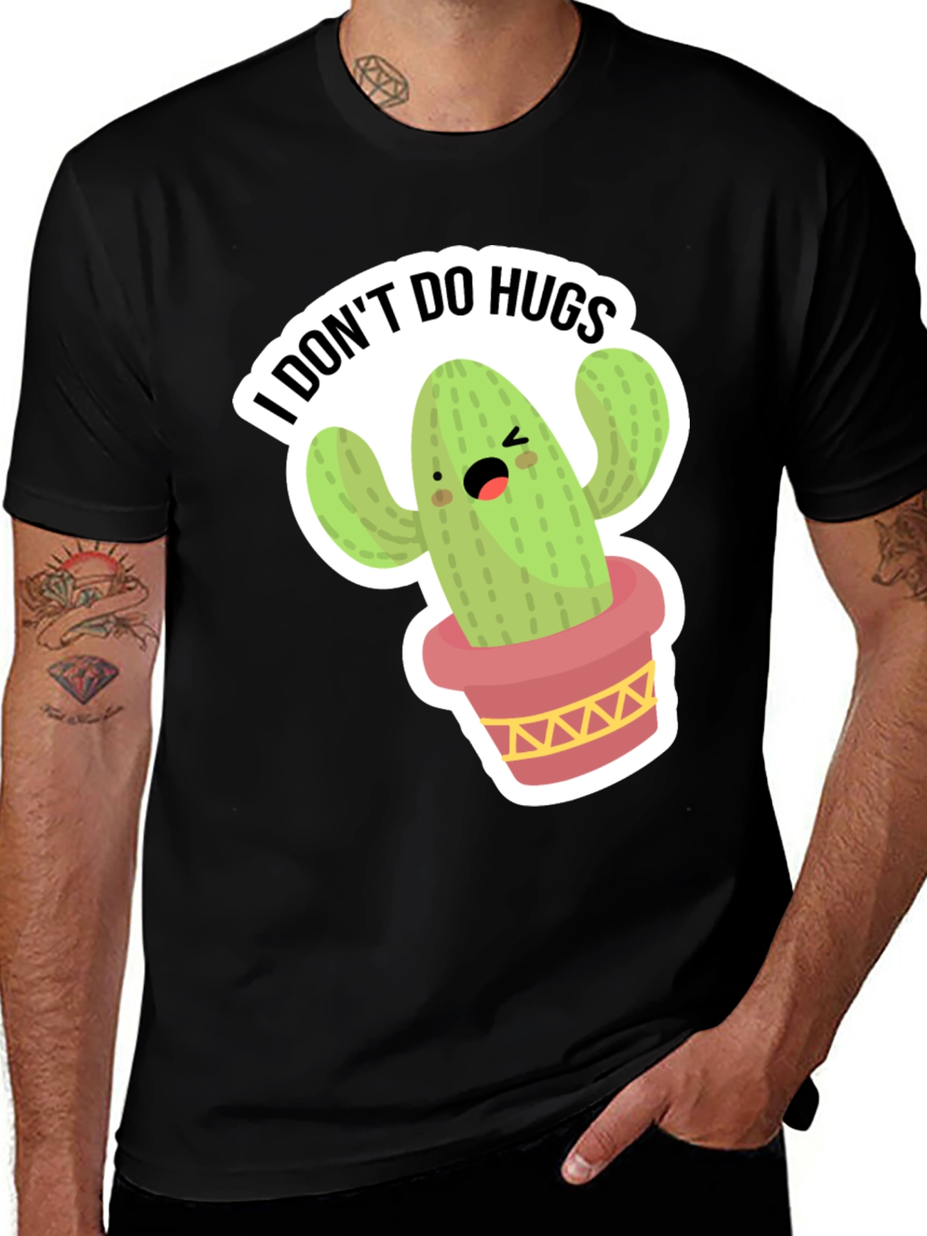 Funny Cactus T-Shirt - I Dont Do Hugs Graphic Tee