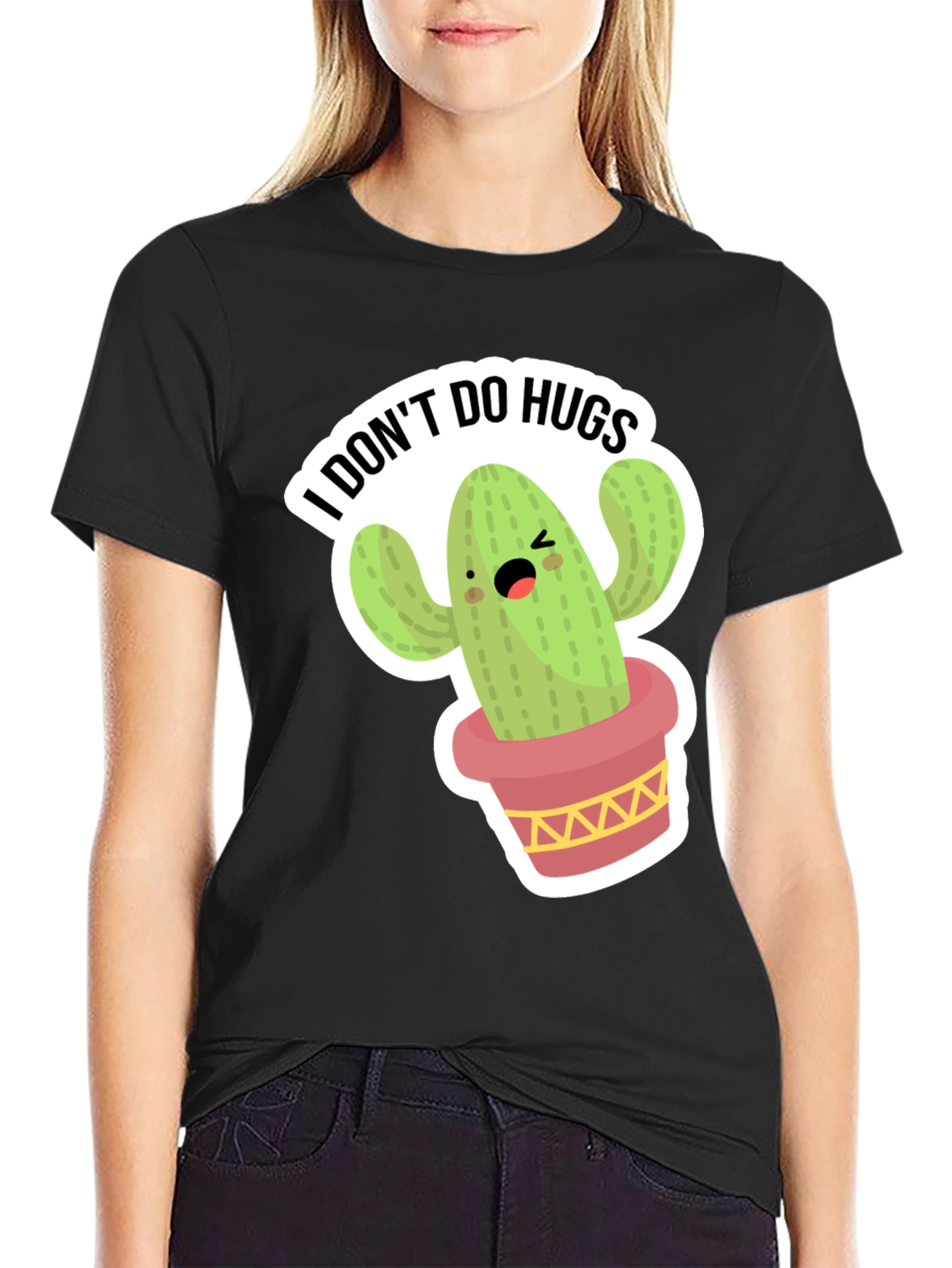 Funny Cactus T-Shirt - I Dont Do Hugs Graphic Tee