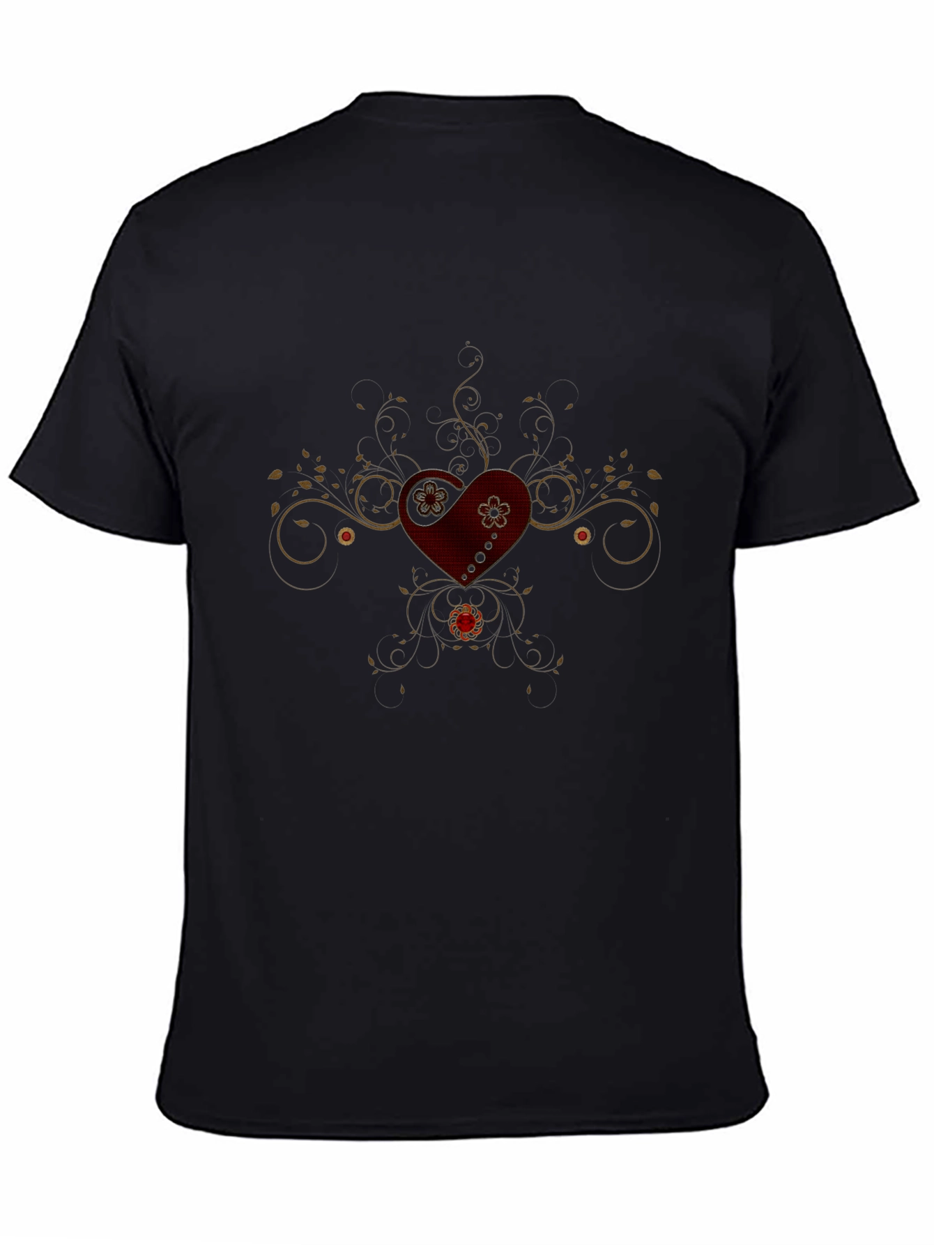Heart & Vine Graphic Tee - Mens Black T-Shirt
