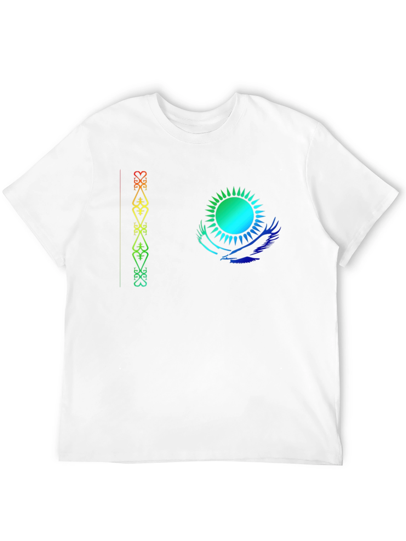 Kazakhstan Flag Inspired Black T-Shirt