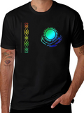 Kazakhstan Flag Inspired Black T-Shirt