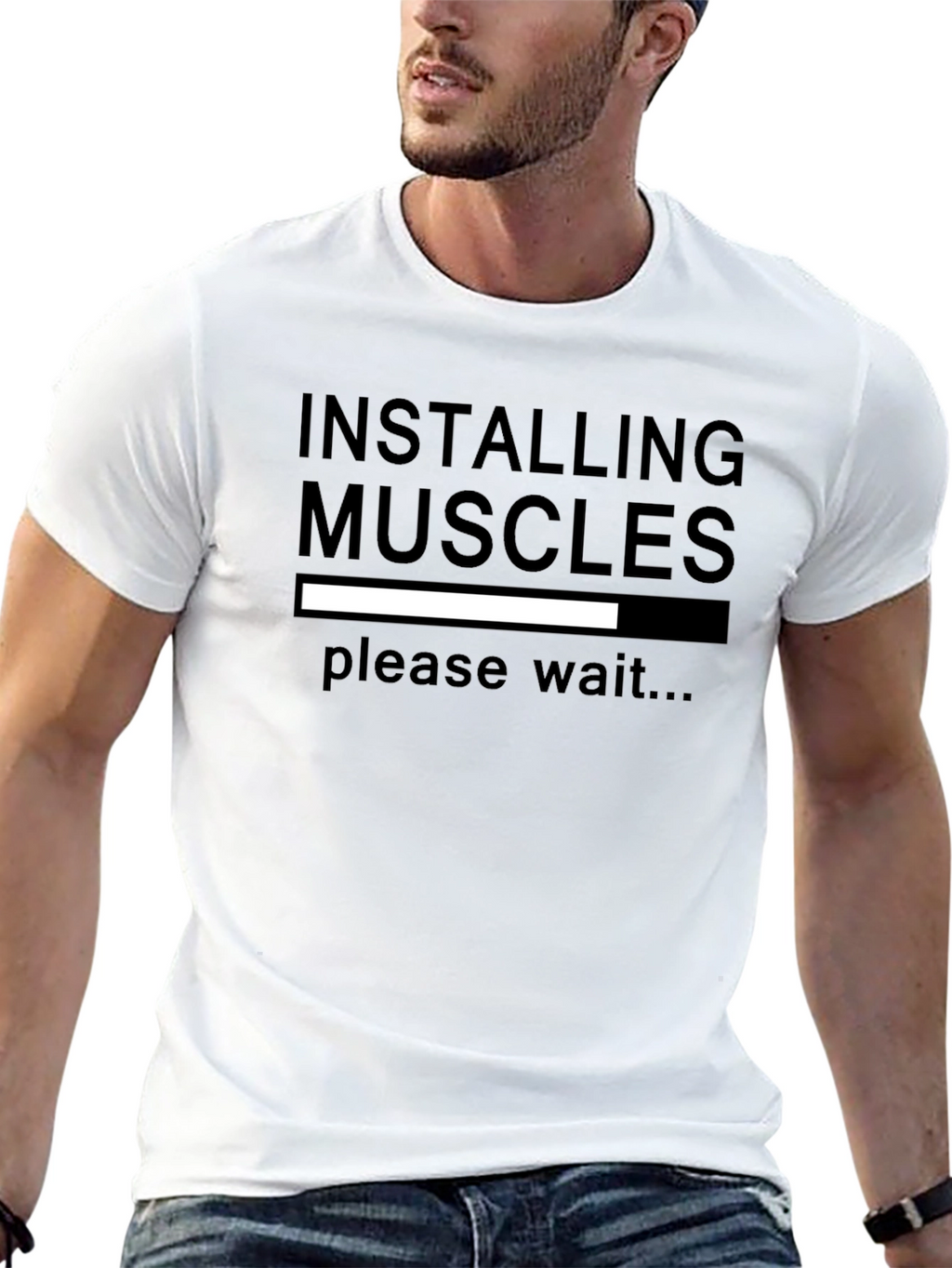 Installing Muscles Funny Gym T-Shirt