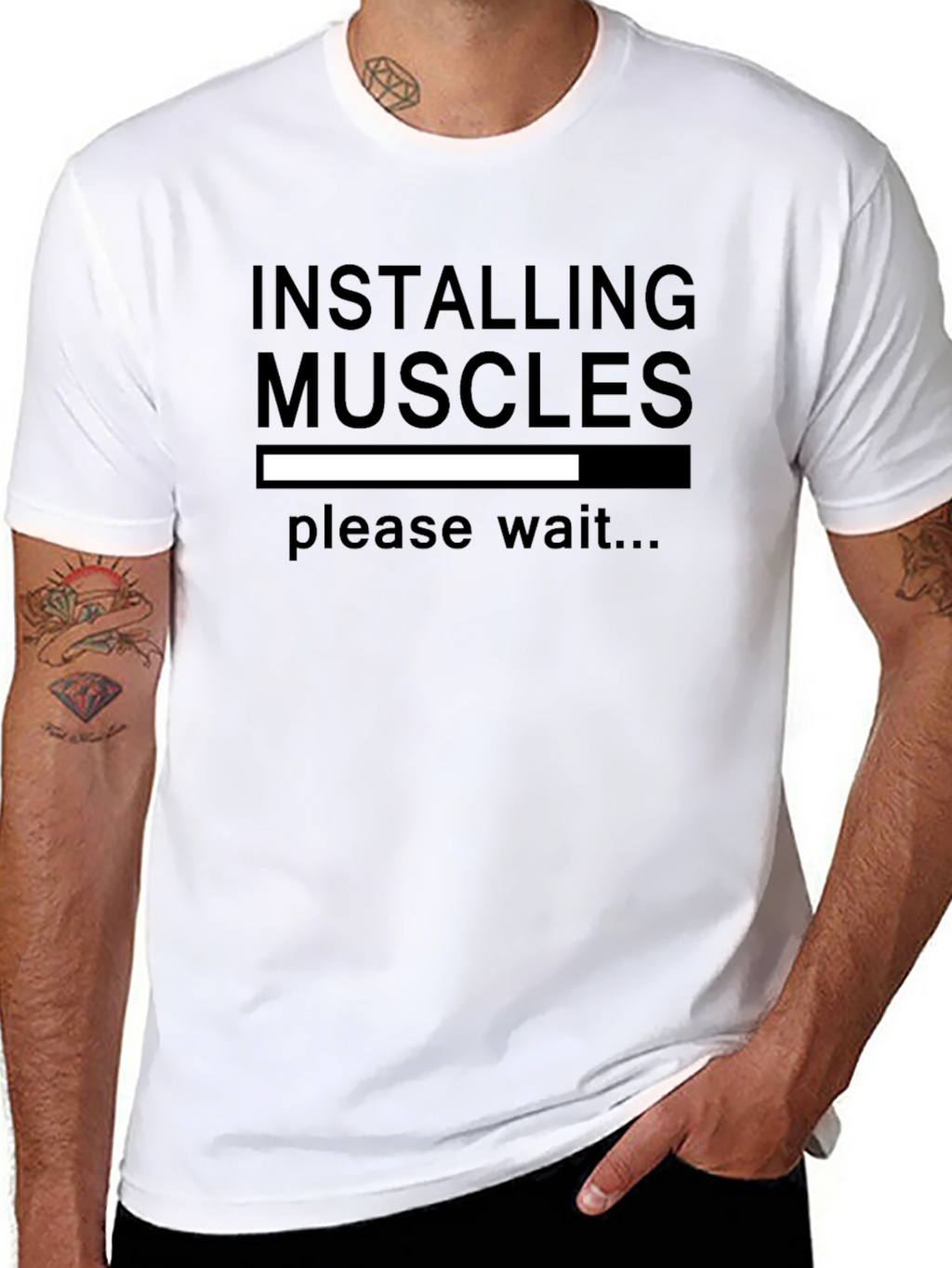 Installing Muscles Funny Gym T-Shirt