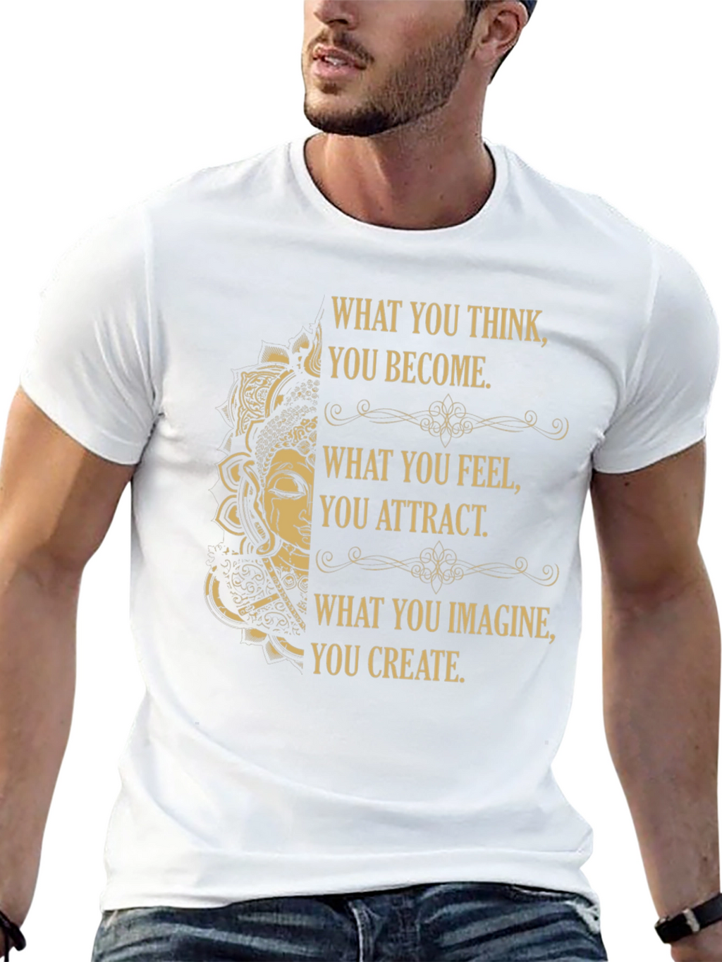 Inspirational Buddha Graphic Tee - Positive Affirmations