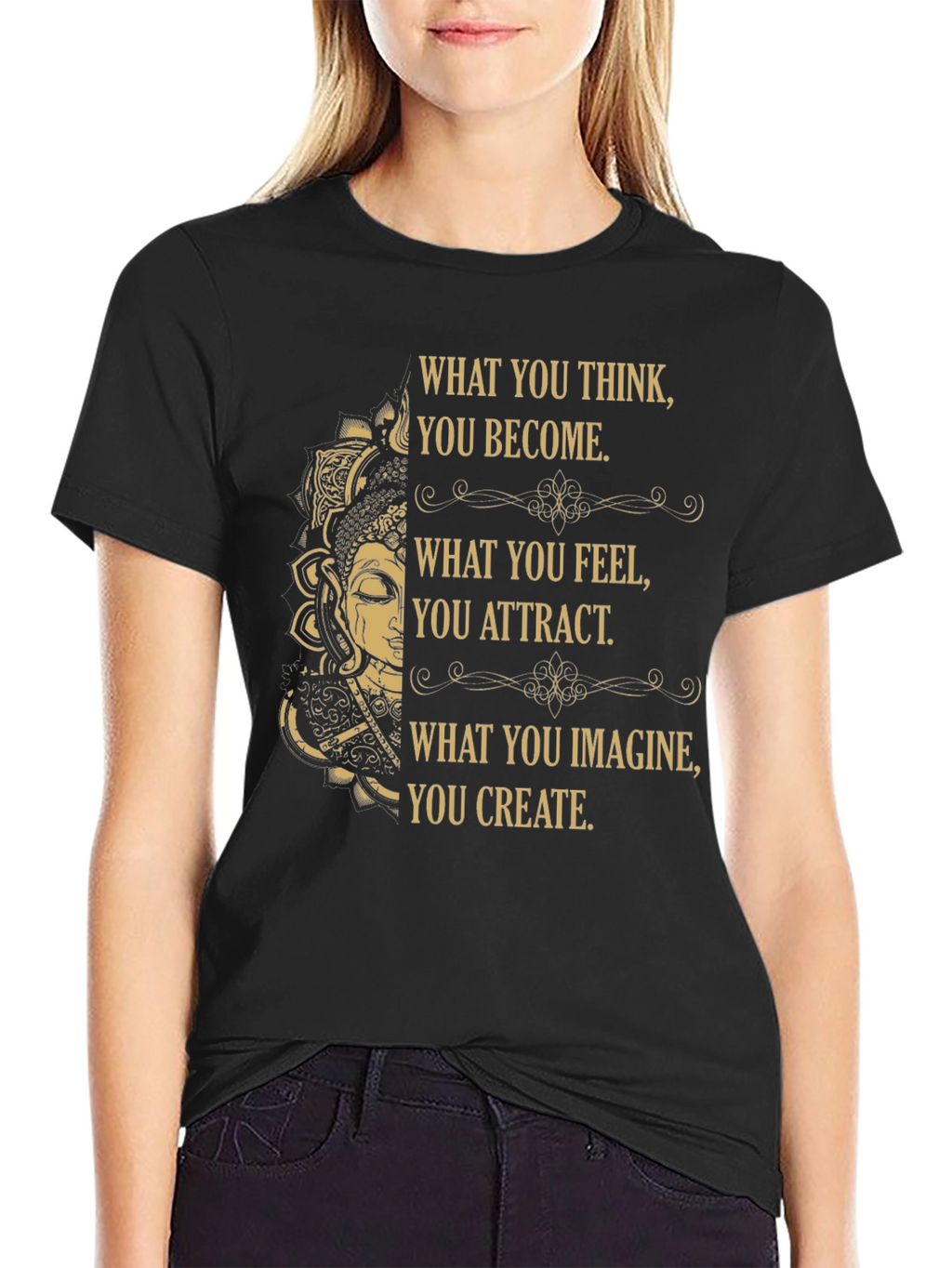 Inspirational Buddha Graphic Tee - Positive Affirmations