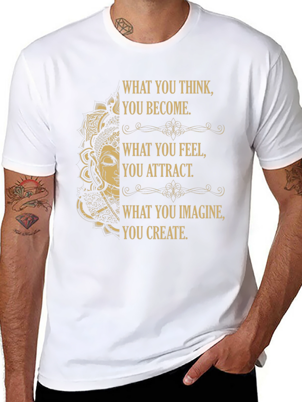 Inspirational Buddha Graphic Tee - Positive Affirmations