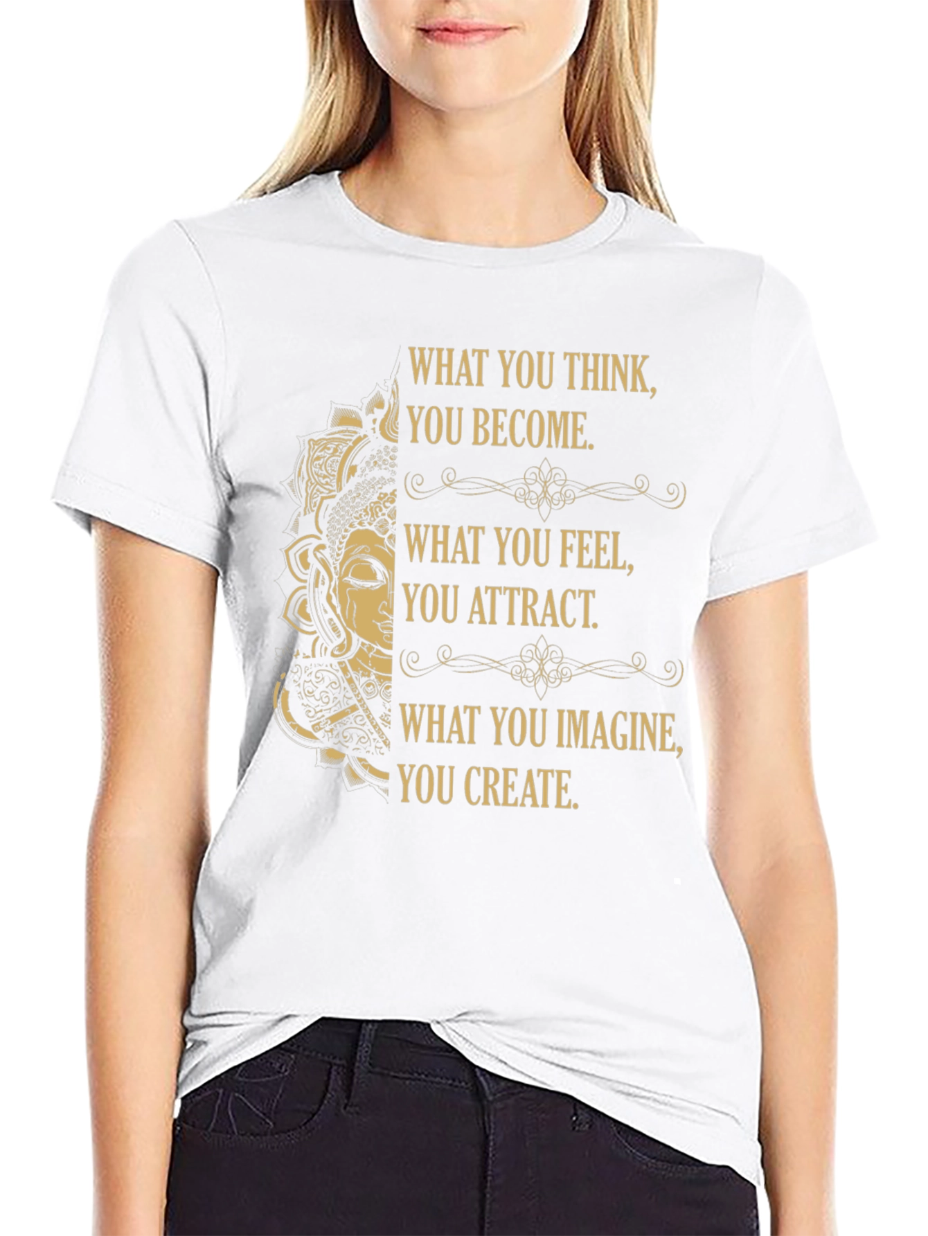 Inspirational Buddha Graphic Tee - Positive Affirmations