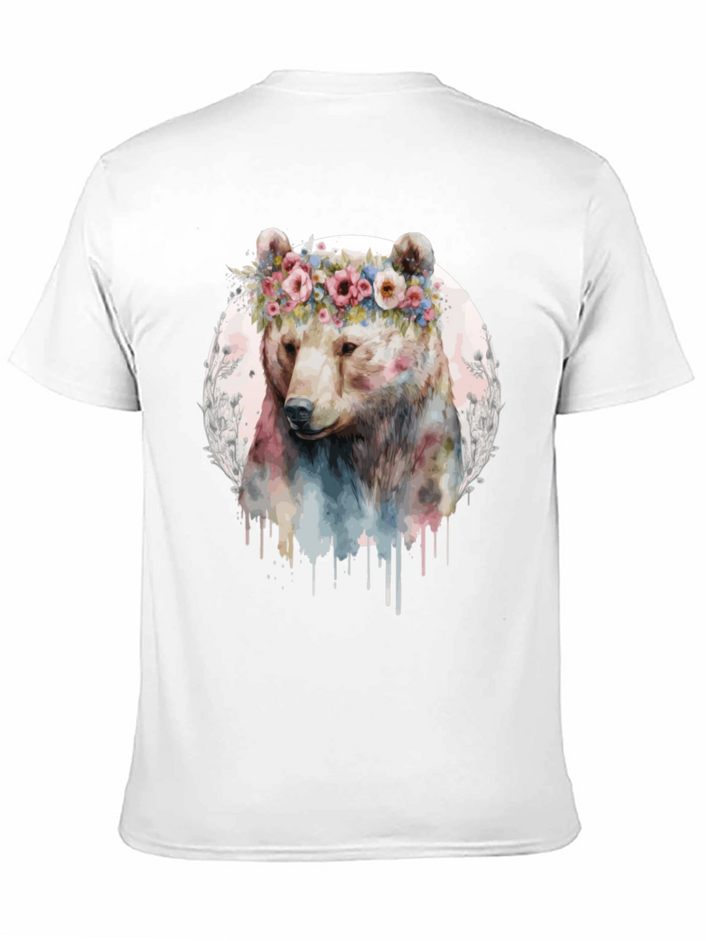 Bear with Flower Crown Graphic Tee