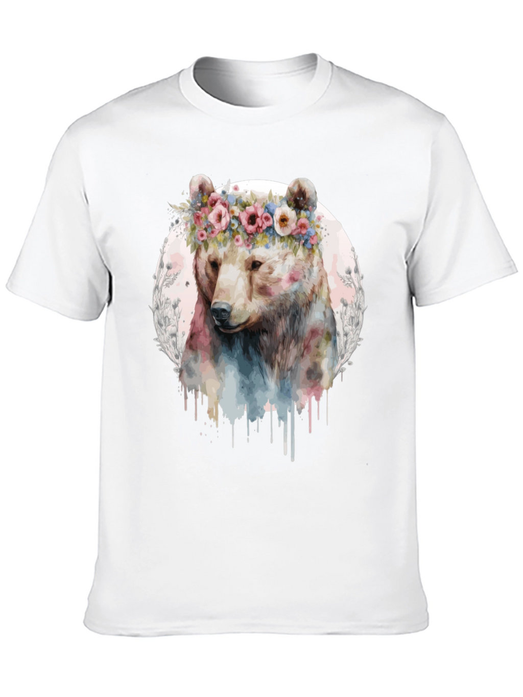 Bear with Flower Crown Graphic Tee