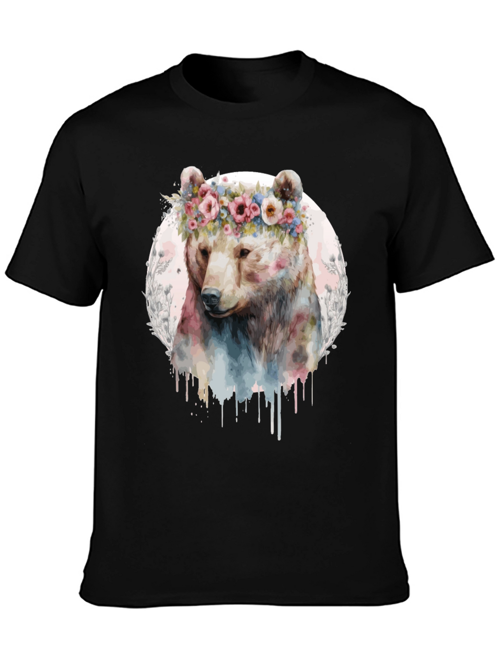 Bear with Flower Crown Graphic Tee