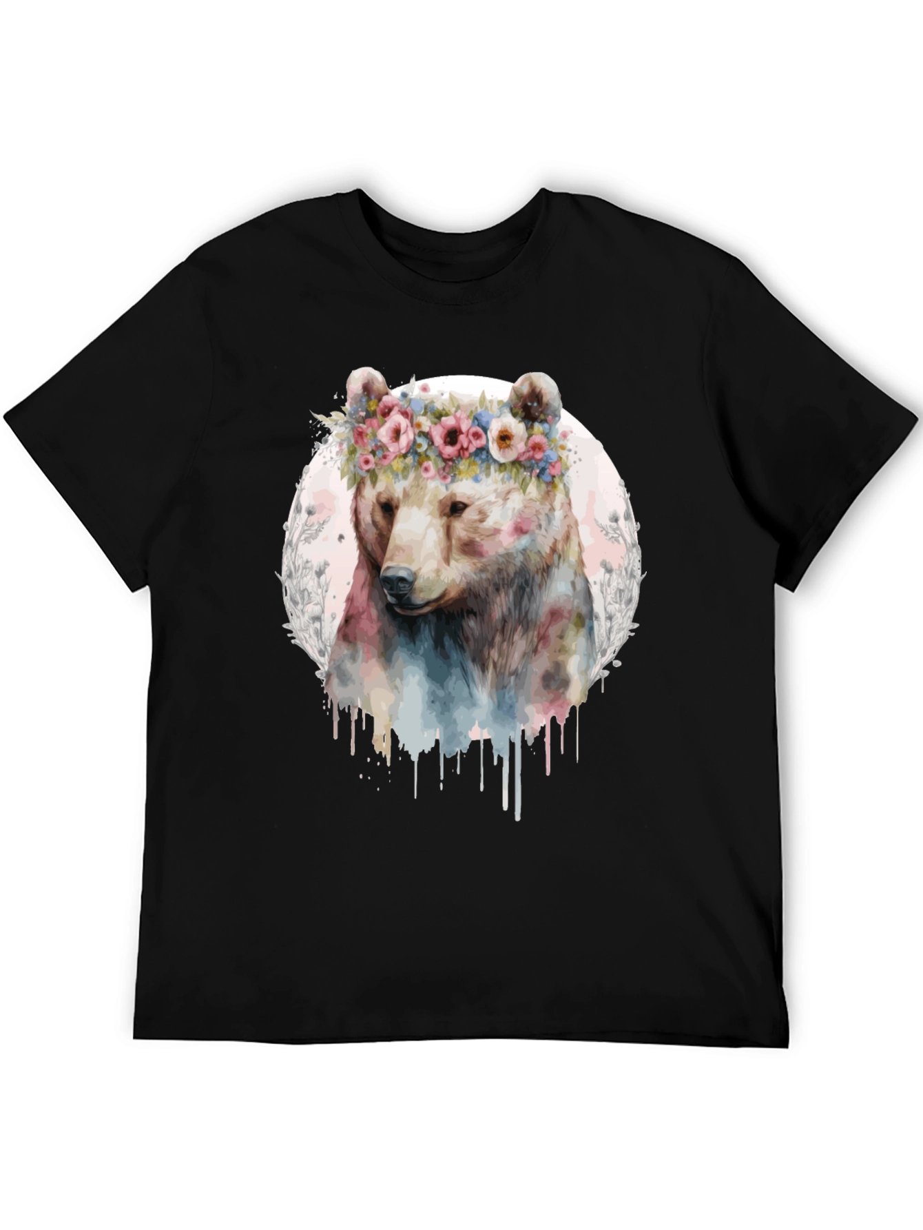 Bear with Flower Crown Graphic Tee
