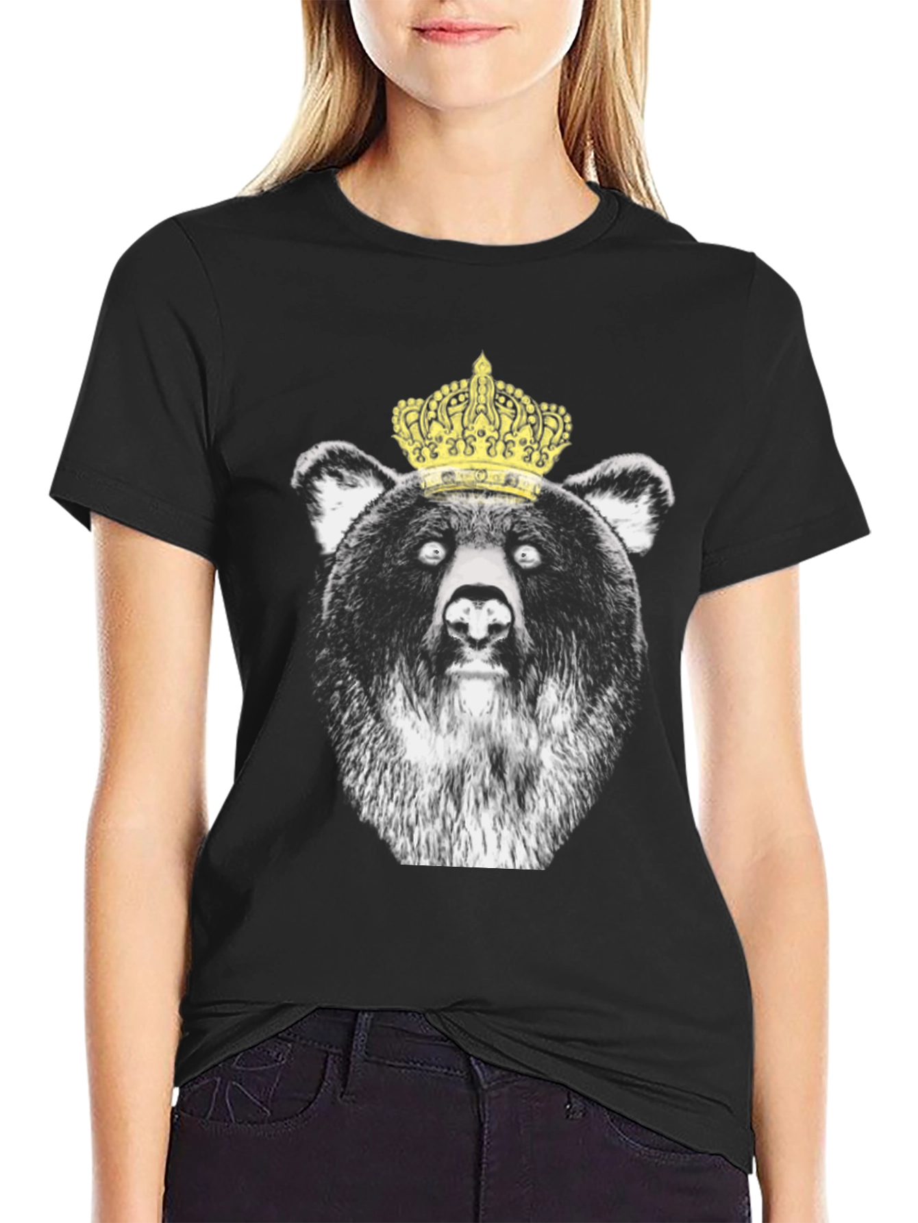 King Bear Graphic T-Shirt - Black