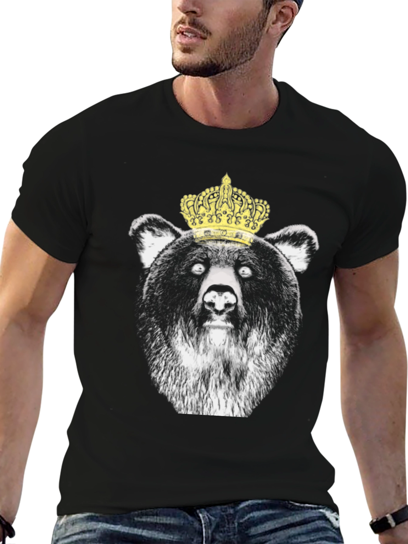 King Bear Graphic T-Shirt - Black
