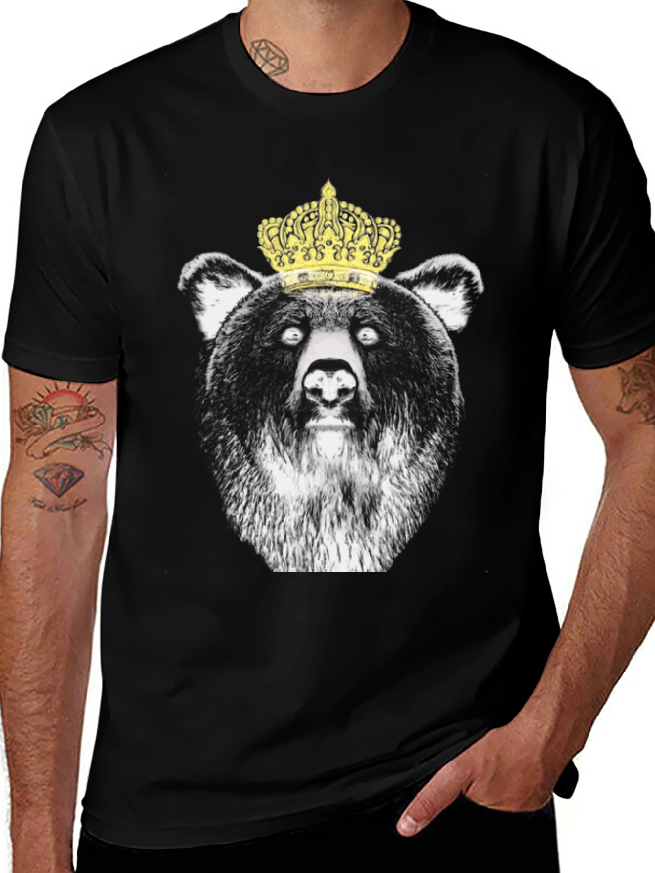 King Bear Graphic T-Shirt - Black