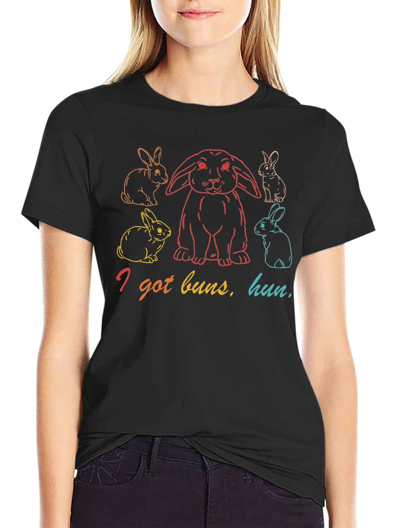 I Got Buns Hun T-Shirt - Funny Rabbit Graphic Tee
