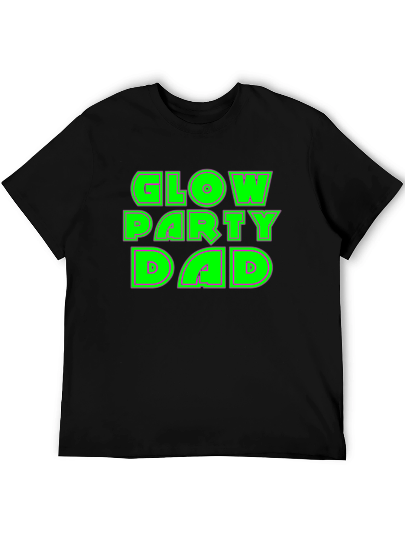 Glow Party Dad T-Shirt - Neon Green Print