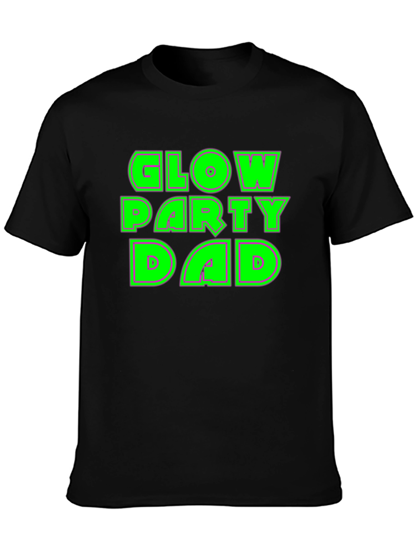 Glow Party Dad T-Shirt - Neon Green Print