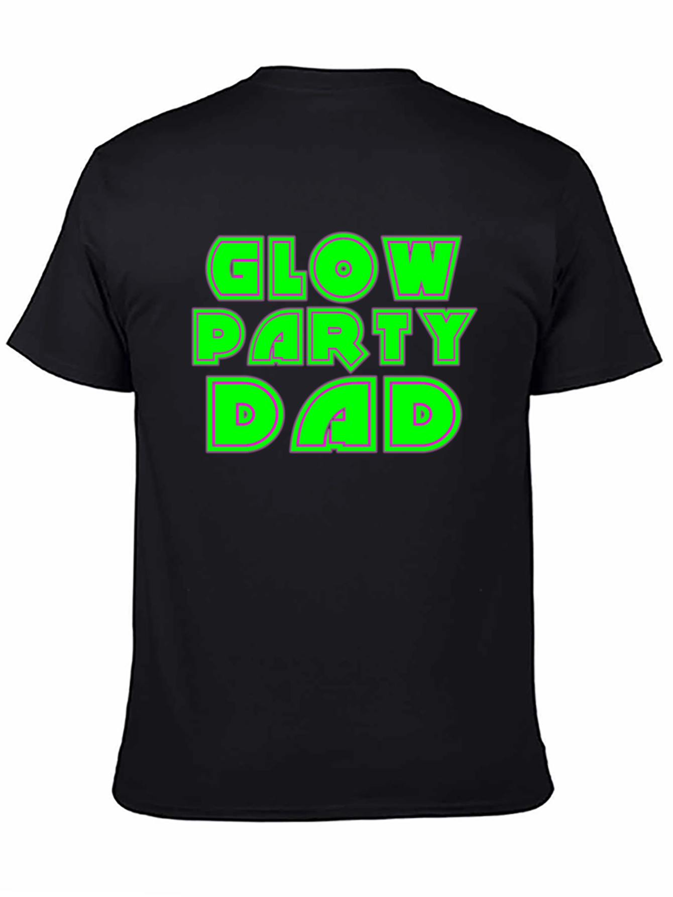 Glow Party Dad T-Shirt - Neon Green Print