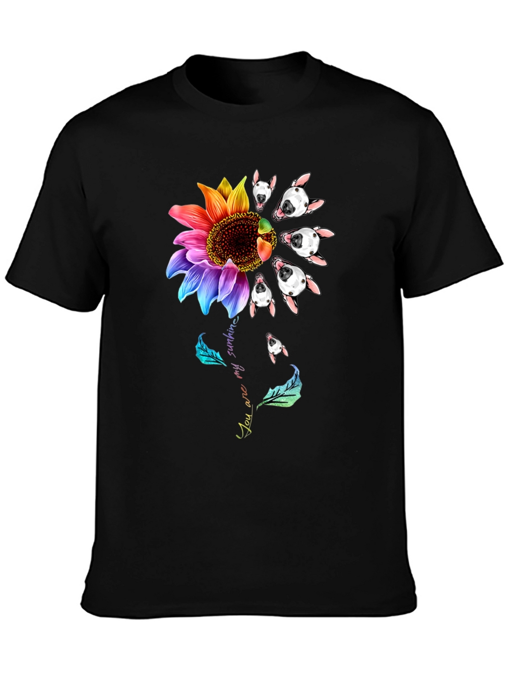 Bull Terrier Sunflower Graphic Tee
