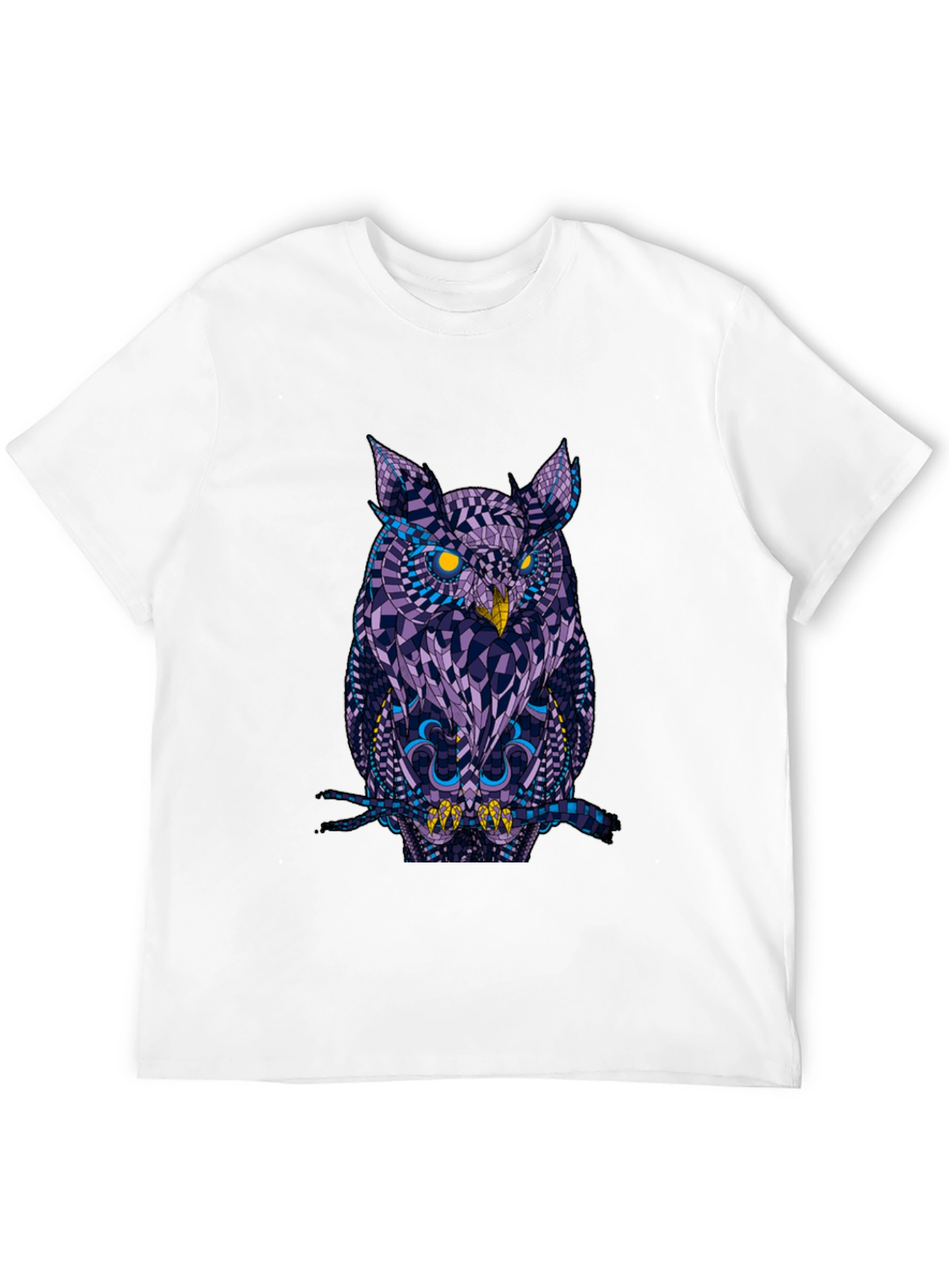 Geometric Owl Graphic Black T-Shirt